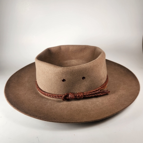 Akubra Other - AKUBRA Drover Cowboy Hat Size 56 Brown Pure Rabbit Fur Felt Australian Western